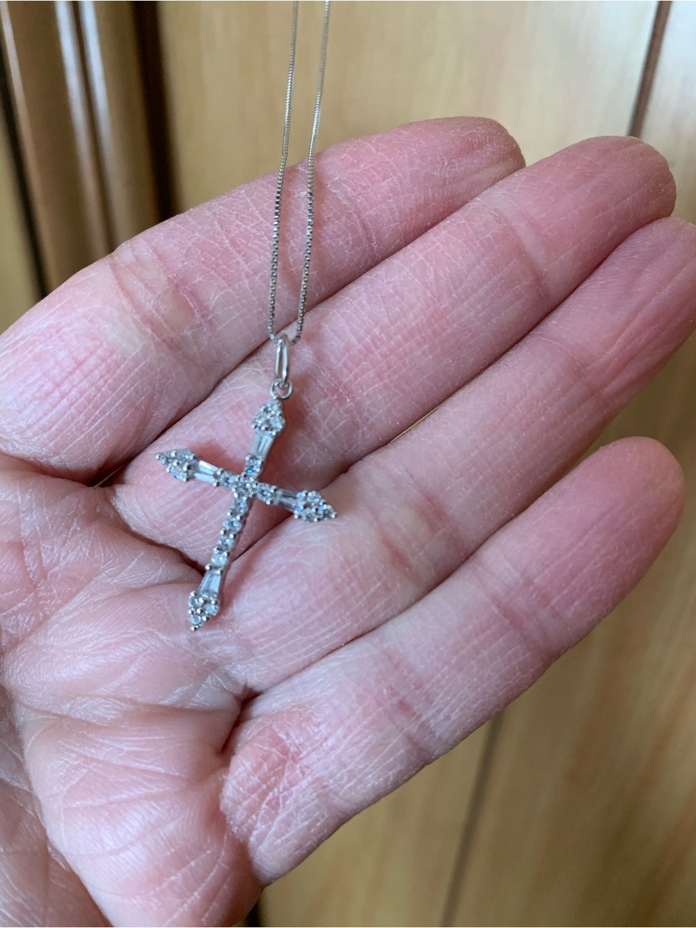 Simple Silver necklace with .925 sterling silver crucifix pendant